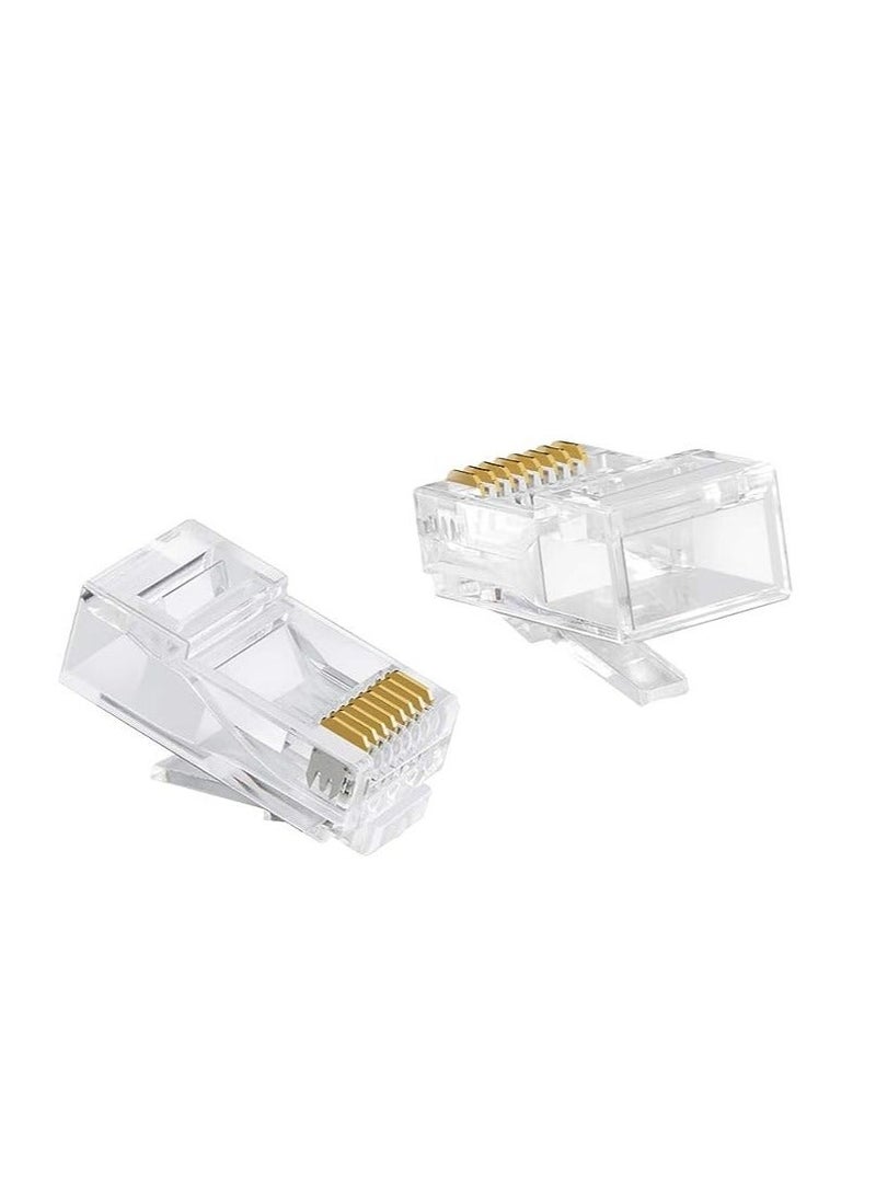 Kuwes 25-Piece Open End Pass Through Cat6 Lock Style Safety Connector Set Clear/Gold - Image 2